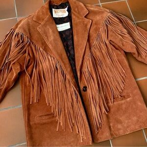 Vintage Schott Suede Western Fringe Jacket made in USA Women’s Large